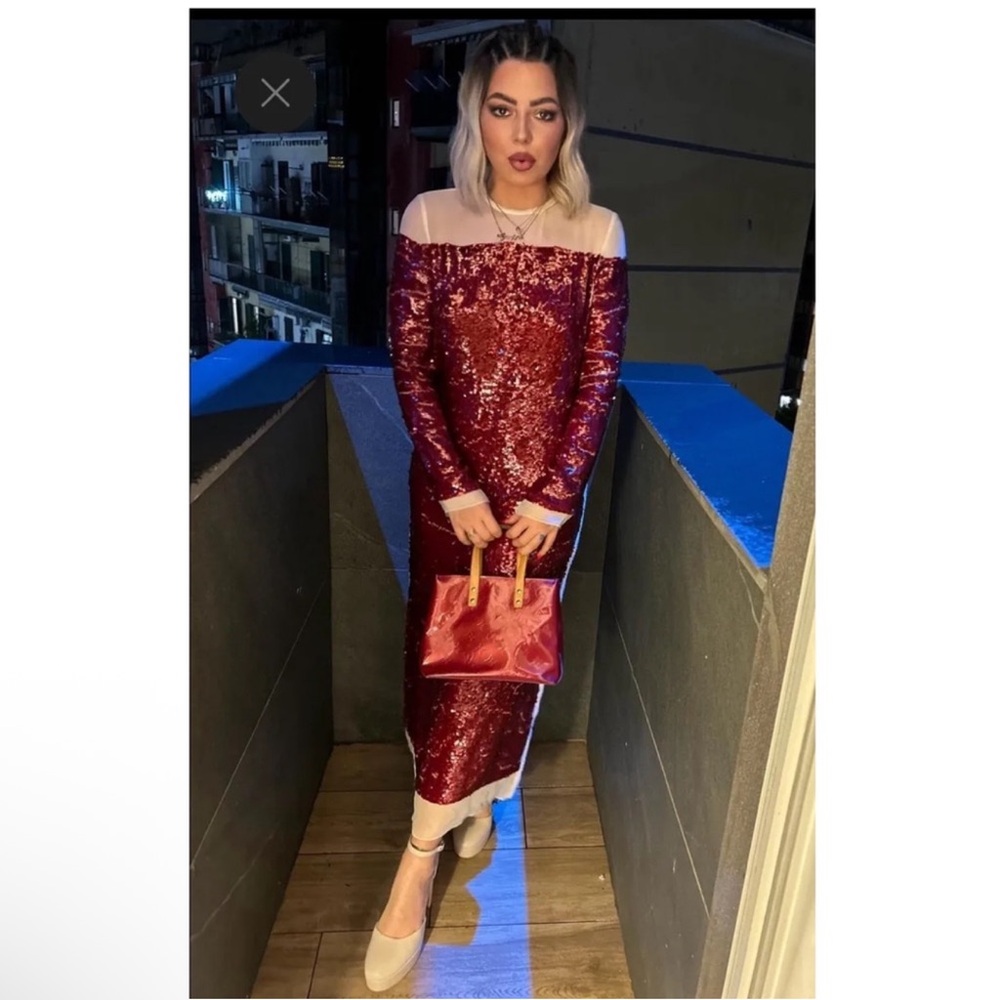 ZARA SEQUIN CHIFFON DRESS ZW COLLECTION - Picture 9 of 12